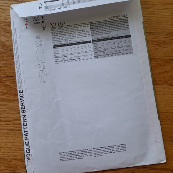 Dress Sewing Pattern Sz 6-12 Vogue 1183 Designer Kay Unger Fitted Mid-Knee Lined - Picture 6 of 10